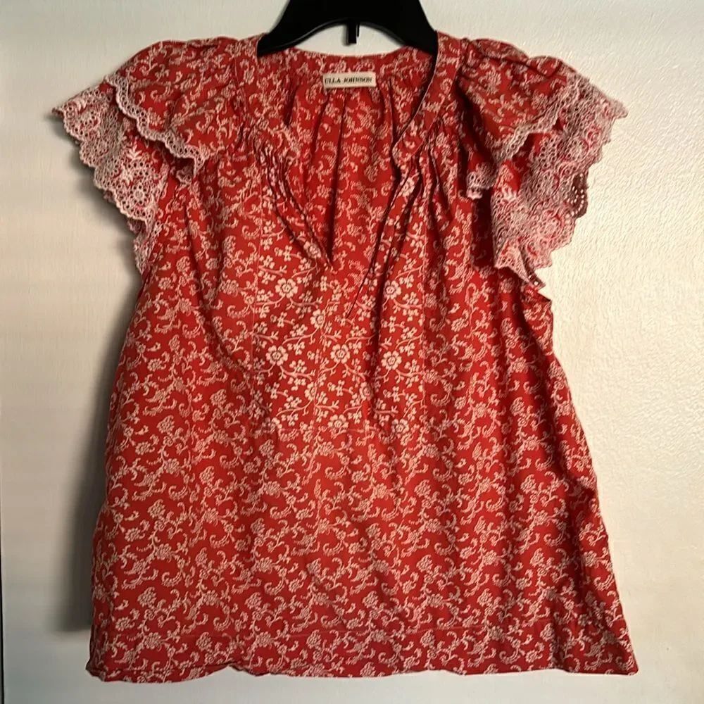 Ulla Johnson Elm Top  in Poppy Floral Size 6 - Picture 4 of 7